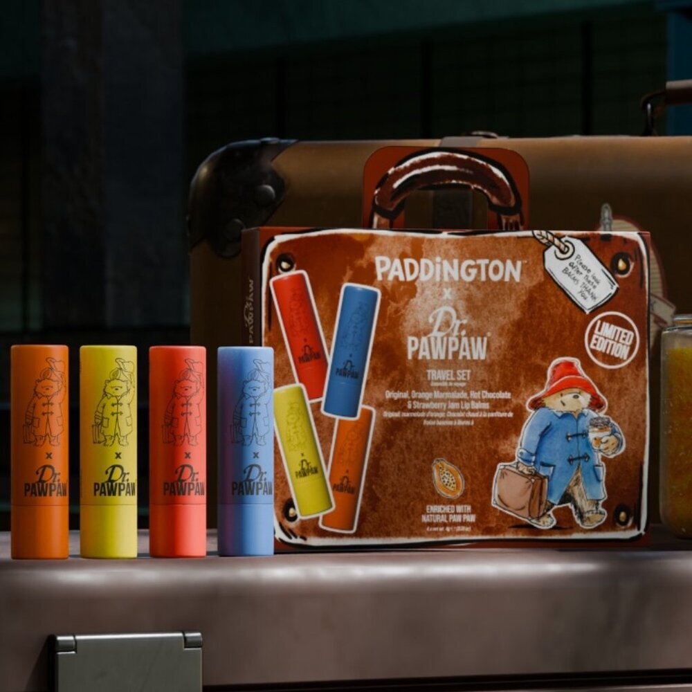 ADORABLE Paddington x Dr.PAWPAW Travel Set Lip Balm Set of 4 BNIP